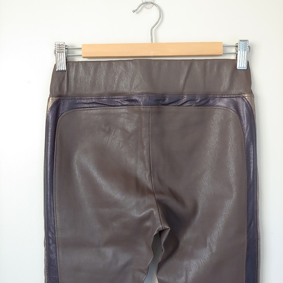 Brunello Cucinelli Leather Pants Side Stripe Espresso Green Size 2 - Picture 7 of 16